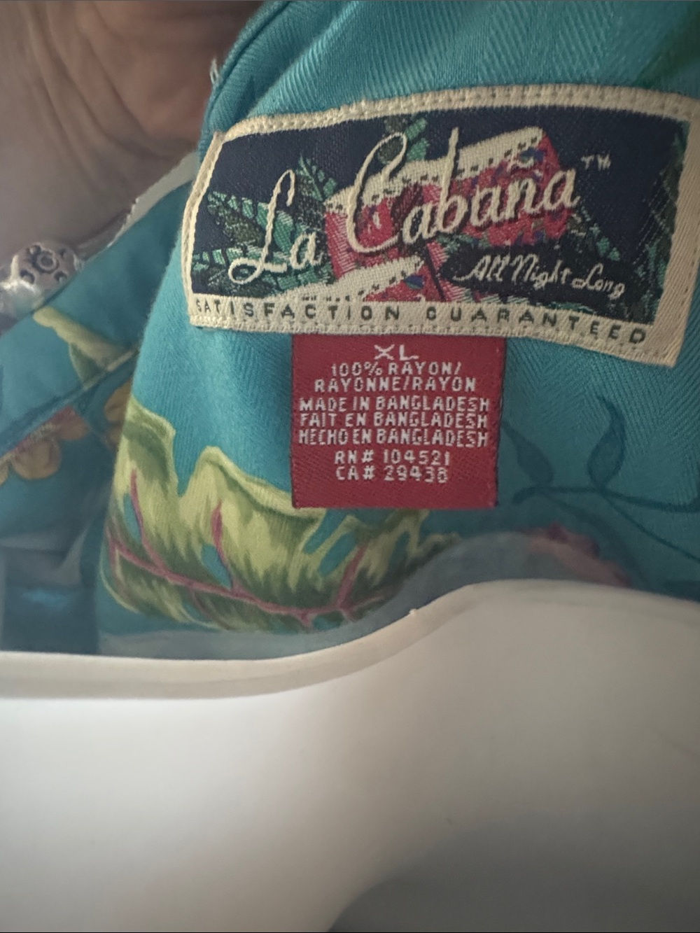 ALOHA Teal Floral Button-Up Women's Blouse-XL - Picture 3 of 3